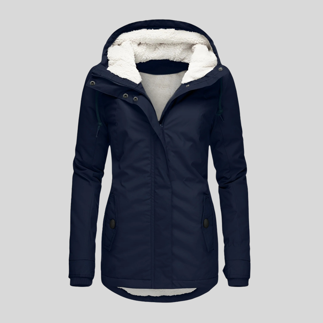 Hooded Sherpa Lined Zip Front Parka Jacket 12