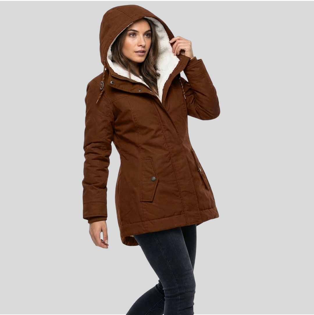 Hooded Sherpa Lined Zip Front Parka Jacket 5