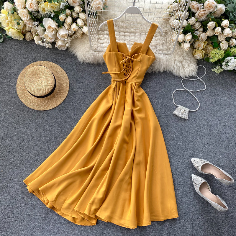 Cocktail Sleeveless Sweetheart Neck Wide Strap A-Line Midi Dress - View 3