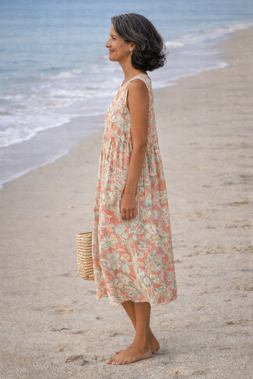 Floral Round Neck Sleeveless Midi Dress 2