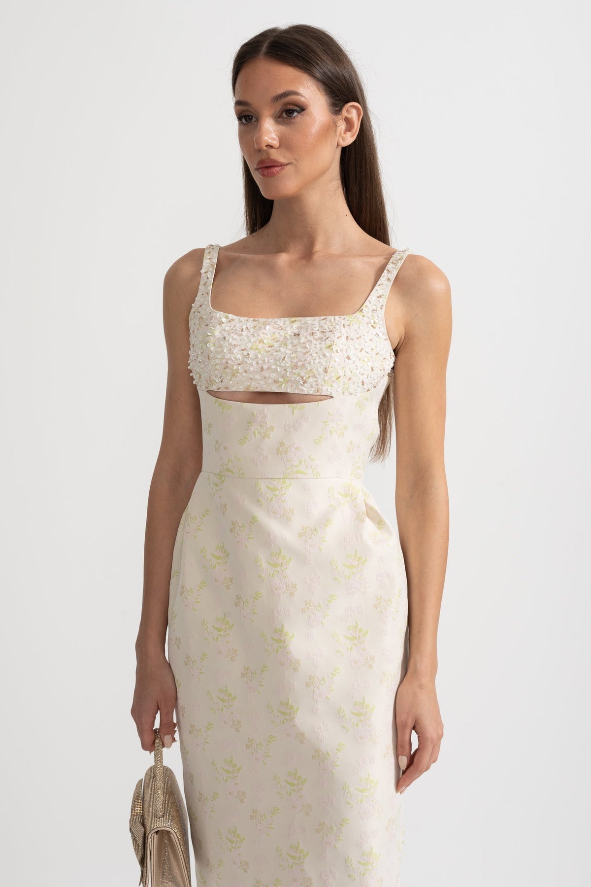 Sleeveless Midi Dress - Ivoire - View 5