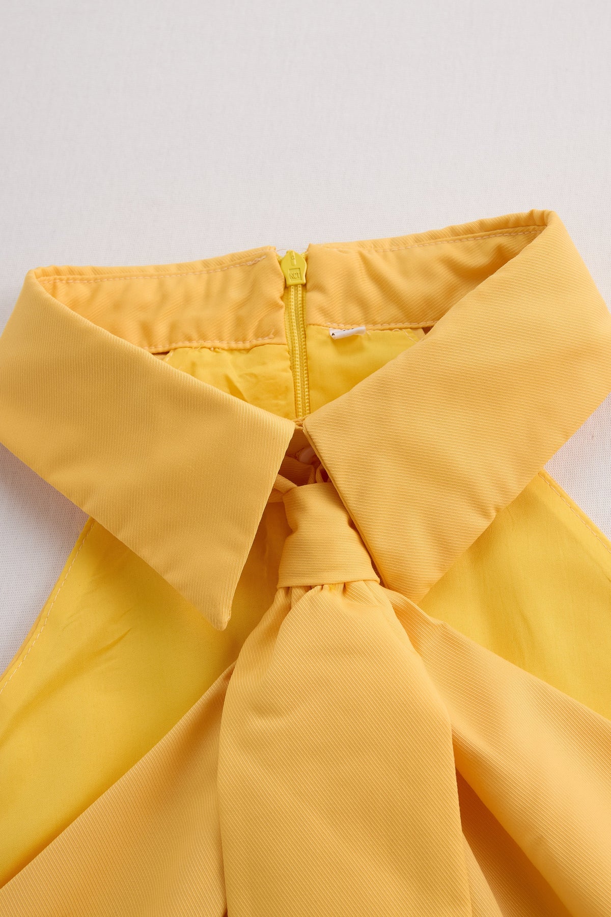 Collared Halter Neck Tie Front Sleeveless Satin Top 16