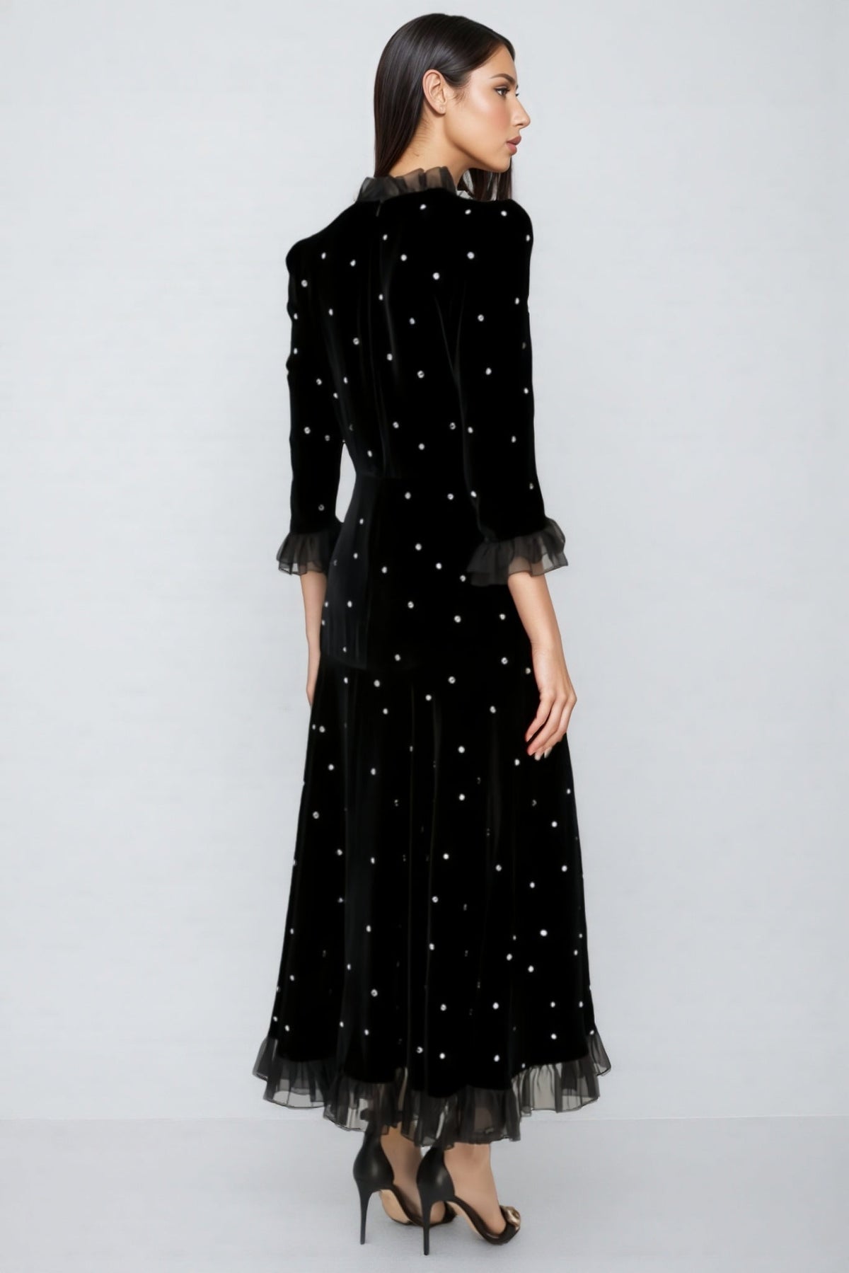 Koni Black Velvet Maxi Dress - View 2