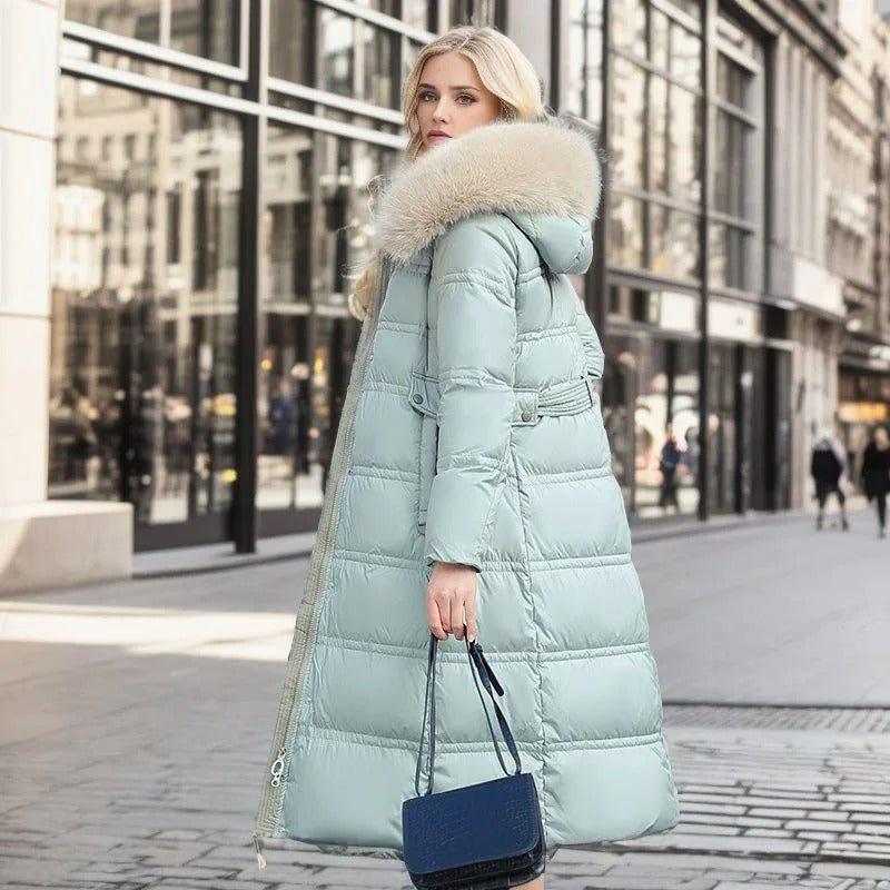 Faux Fur Hood Longline Puffer Coat 12