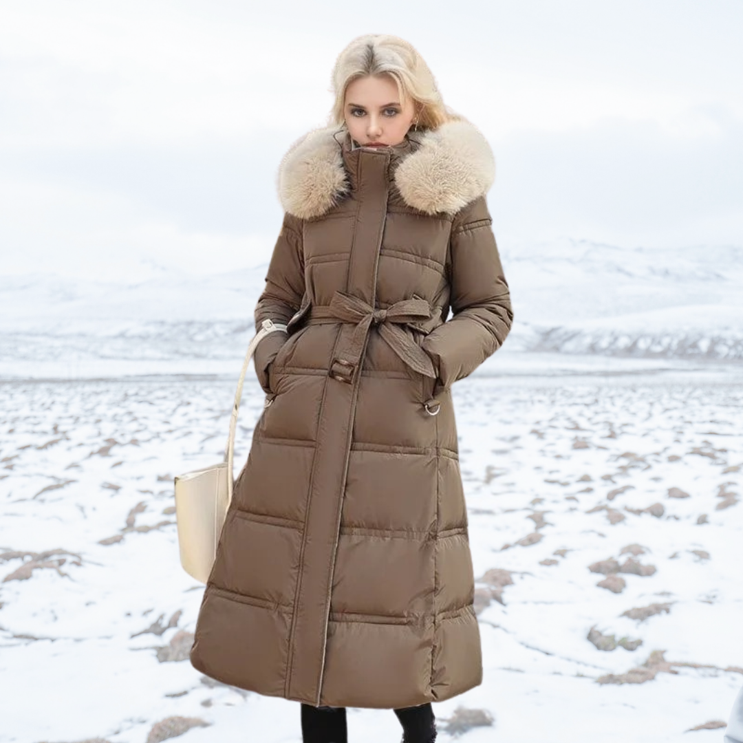 Faux Fur Hood Longline Puffer Coat 2