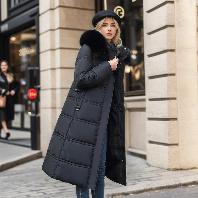 Faux Fur Hood Longline Puffer Coat 5