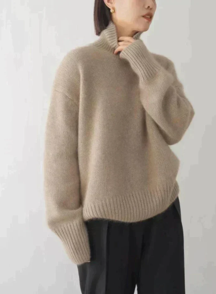 Turtleneck Drop Shoulder Oversized Sweater 6