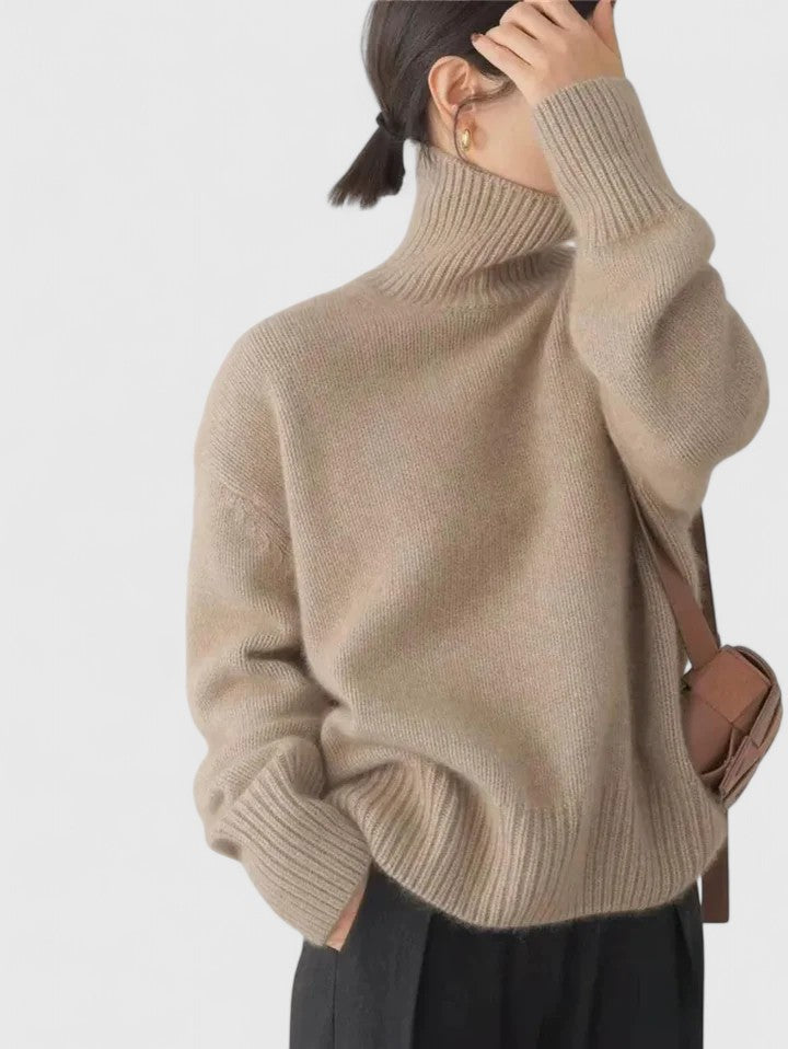 Turtleneck Long Sleeve Ribbed Oversized Knit Sweater 6