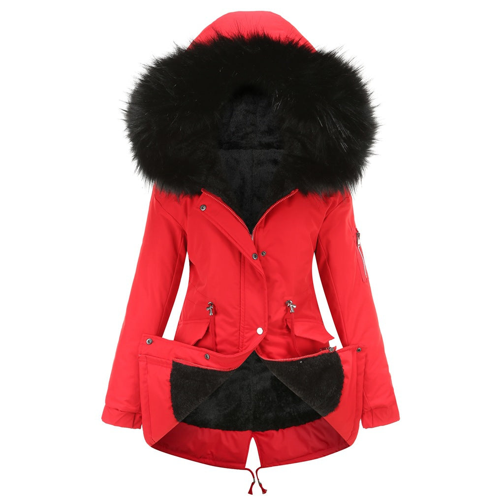 Hooded Faux Fur Trim Drawstring Parka 11