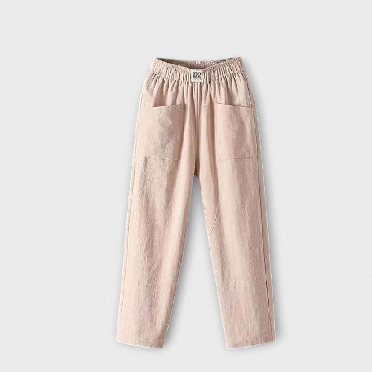 High Waist Elastic Patch Pocket Tapered Pants 4