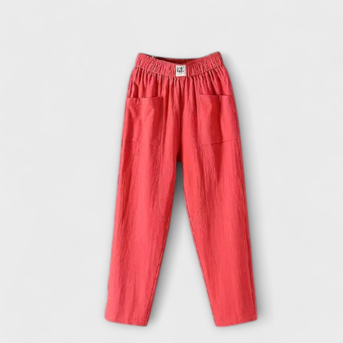 High Waist Elastic Patch Pocket Tapered Pants 6
