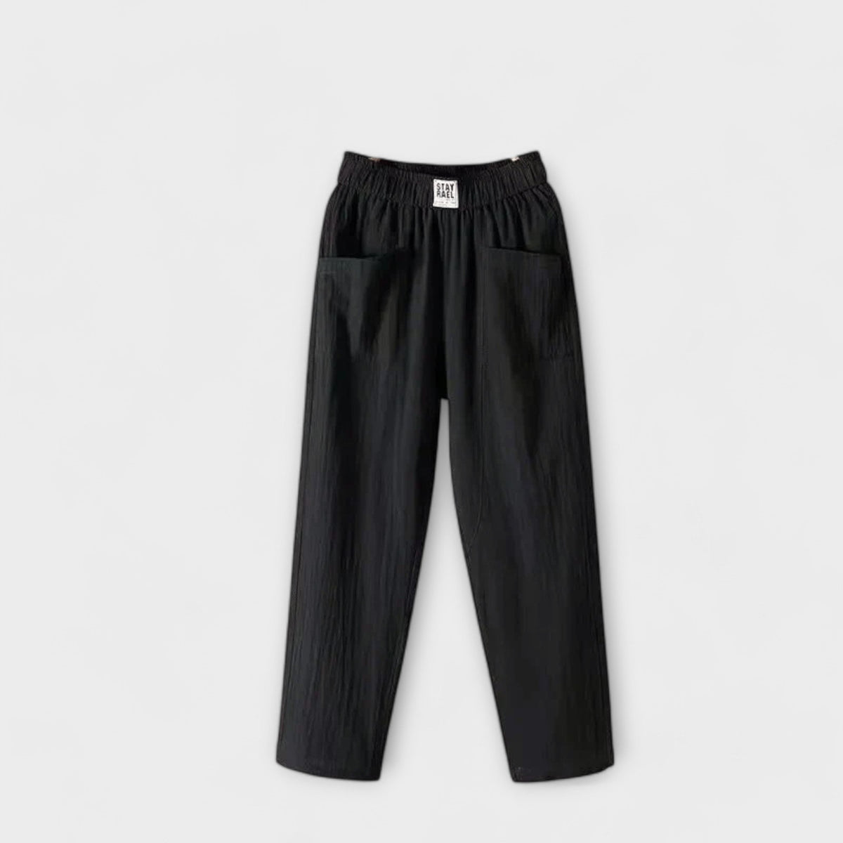 High Waist Elastic Patch Pocket Tapered Pants 5