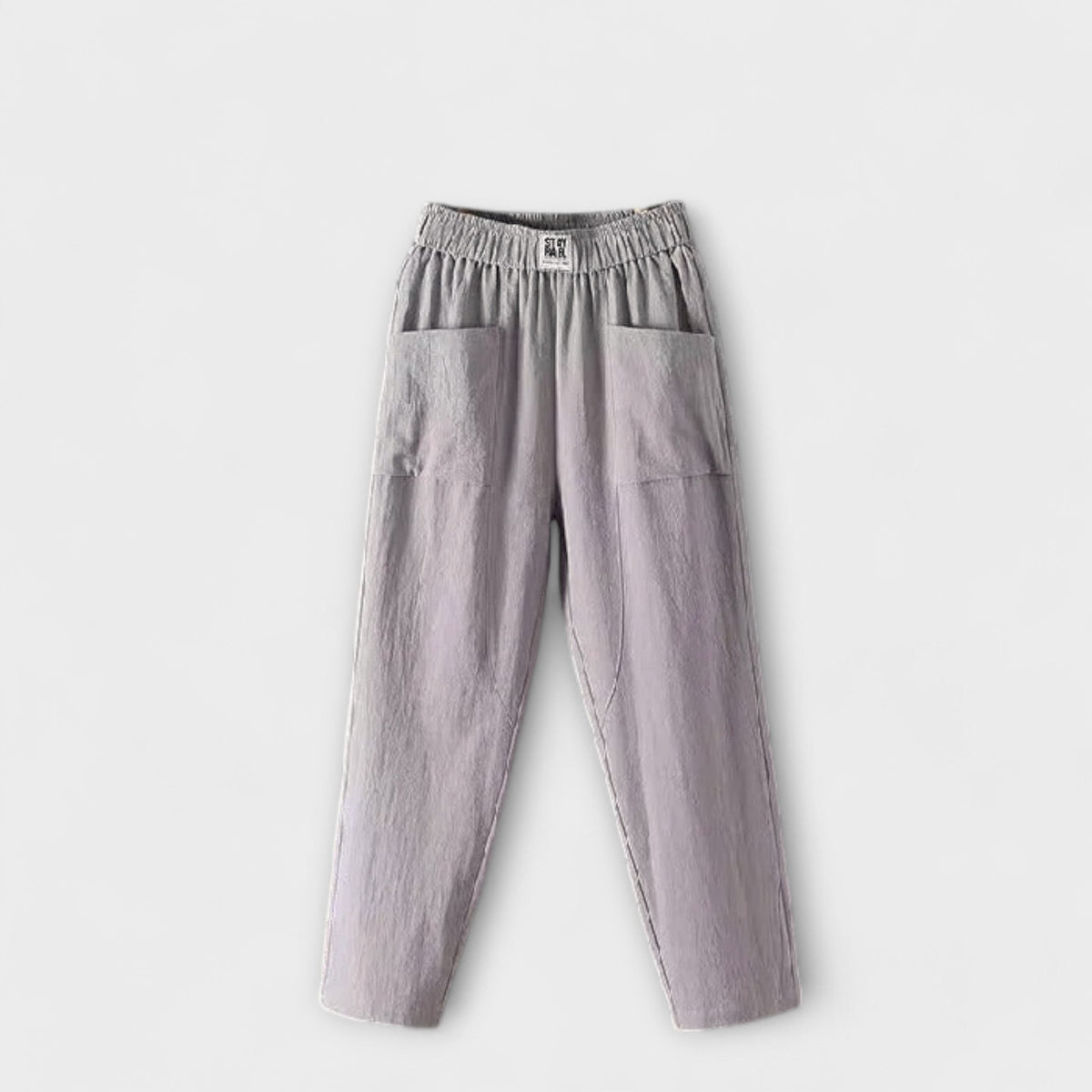 High Waist Elastic Patch Pocket Tapered Pants 3