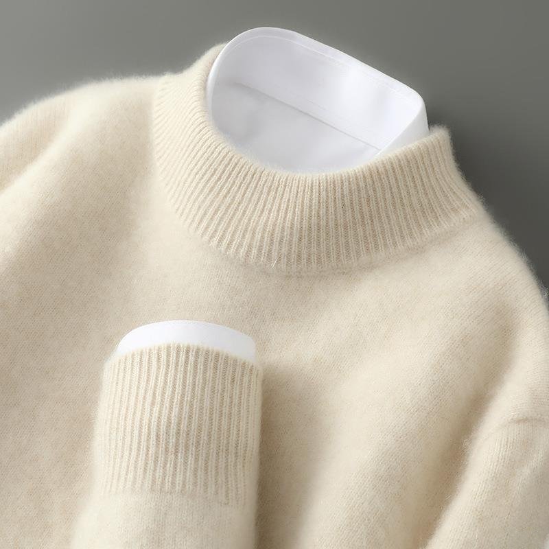 Mock Neck Long Sleeve Ribbed Knit Sweater