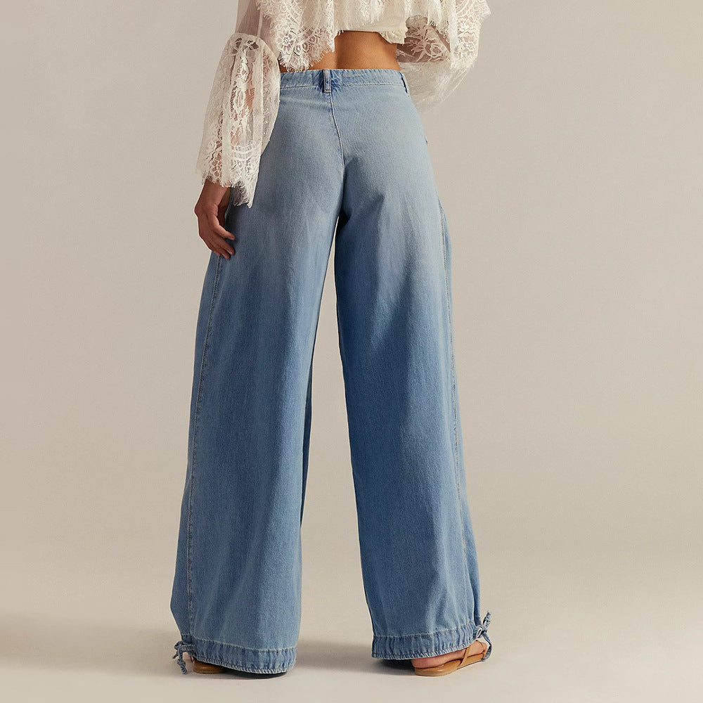 High Waist Drawstring Cuff Balloon Leg Jeans 5