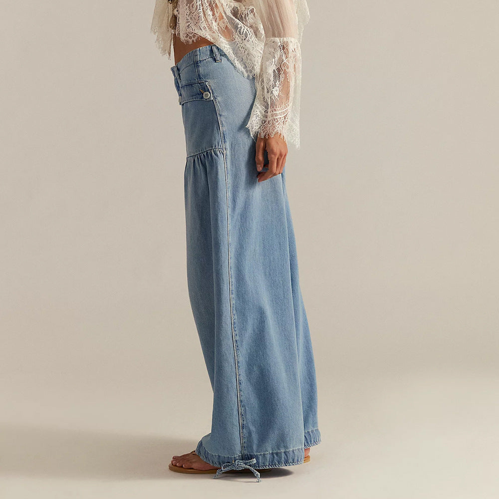High Waist Drawstring Cuff Balloon Leg Jeans 4