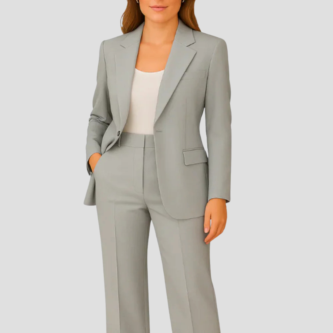 Single Button Blazer and Trousers Two Piece Suit 6