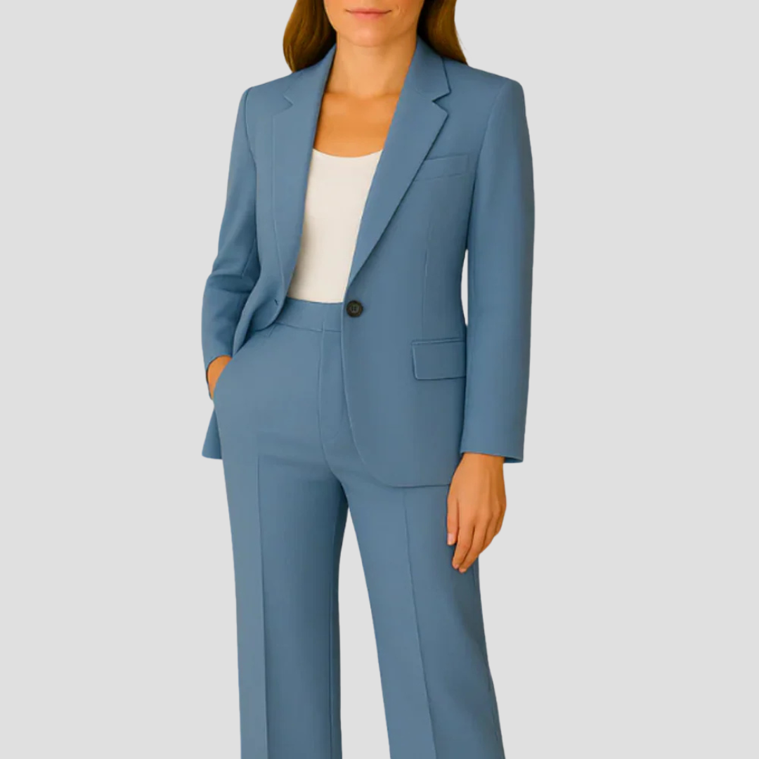 Single Button Blazer and Trousers Two Piece Suit 7