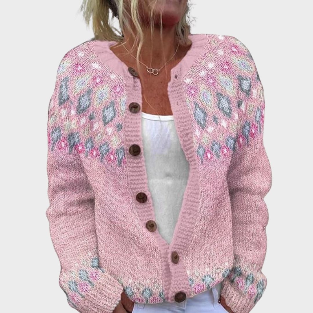 Fair Isle Button Front Knit Cardigan 11