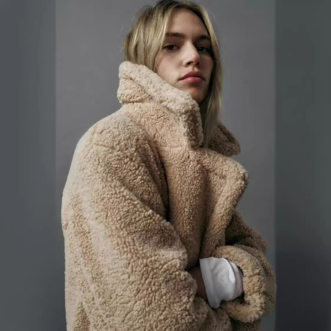 Faux Shearling Longline Teddy Coat 2
