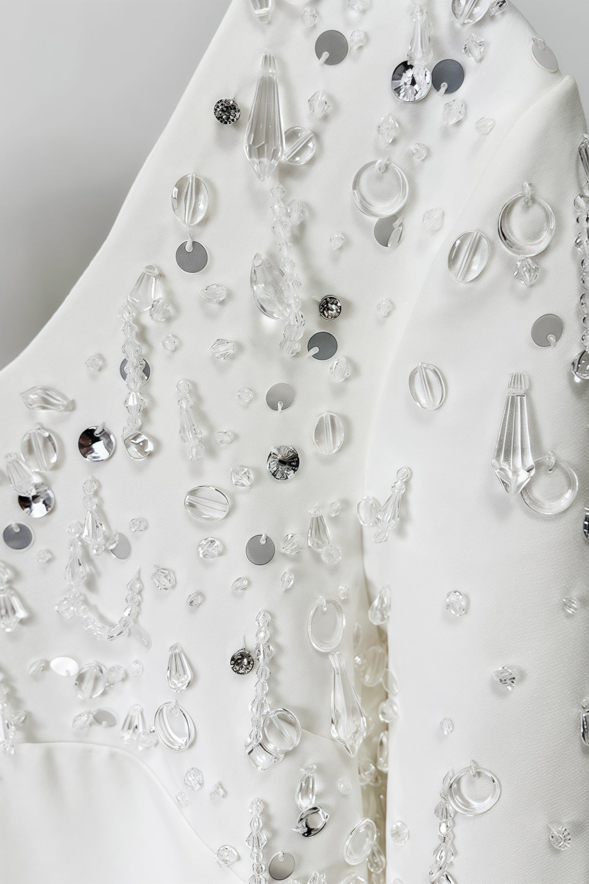 Scoop Neck Long Sleeve Rhinestone Embellished Bodice Mini Dress - View 7