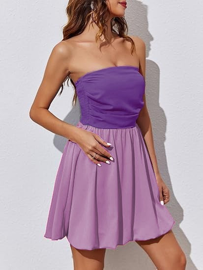 Strapless Fit and Flare Mini Dress - View 4
