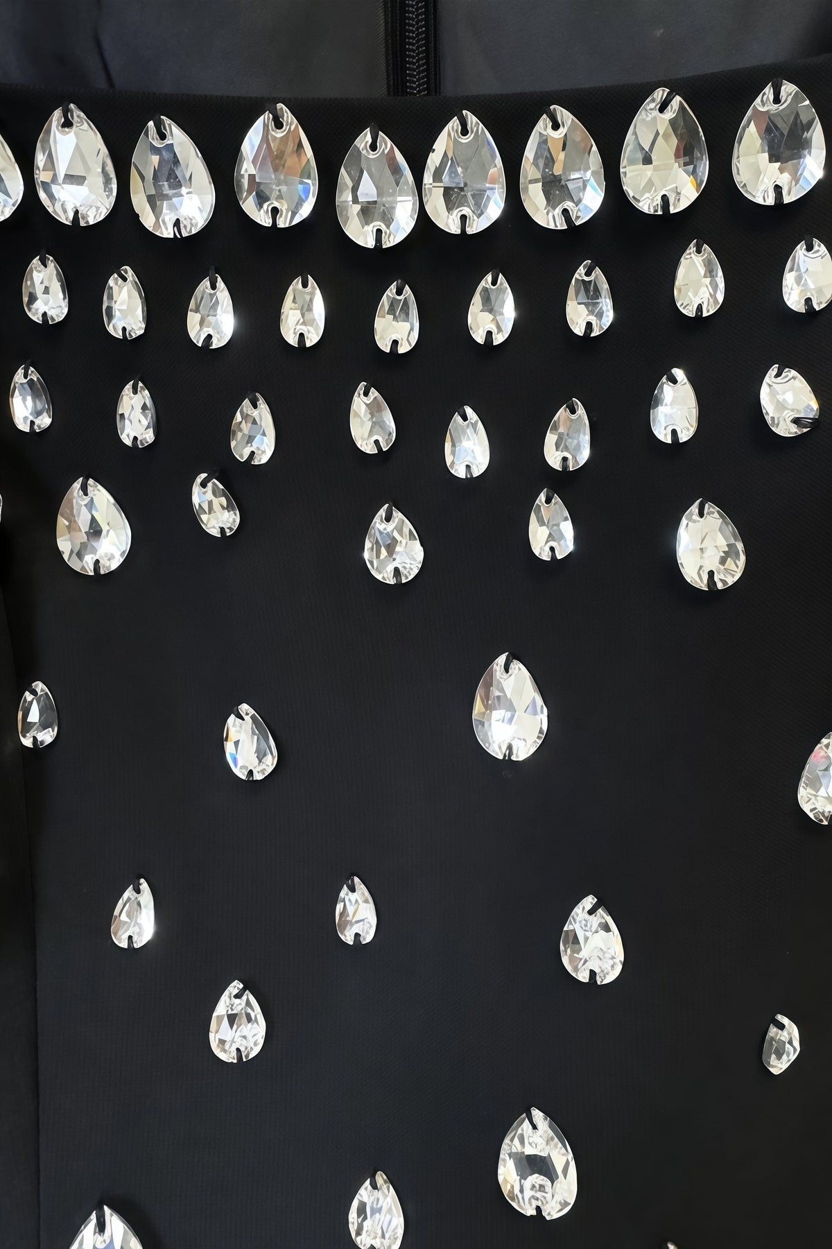 Rhinestone Cascade Embellished Scoop Neck Sleeveless Maxi Gown - View 4