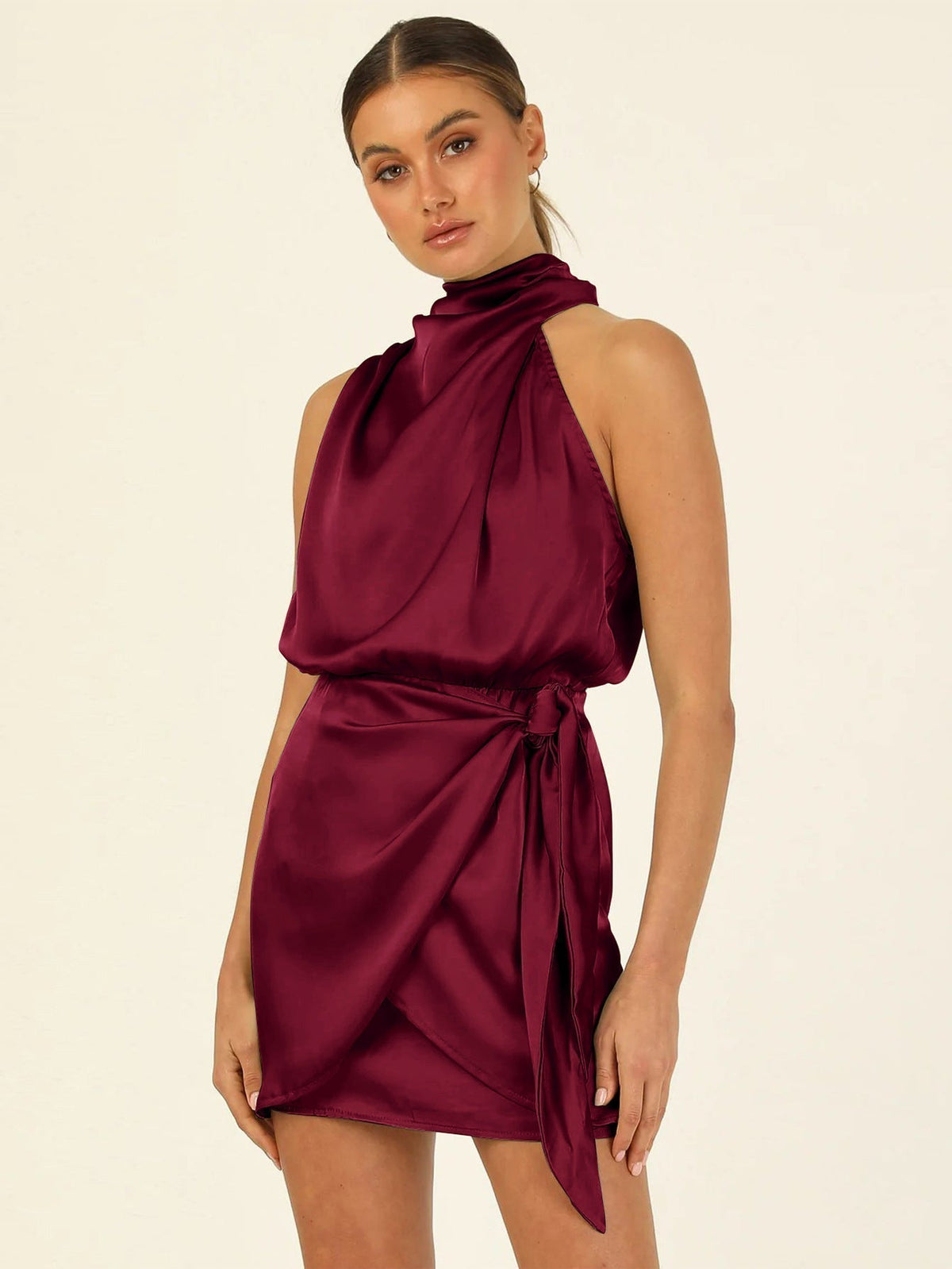 Chiffon Scoop Neck Spaghetti Strap Maxi Dress - View 4