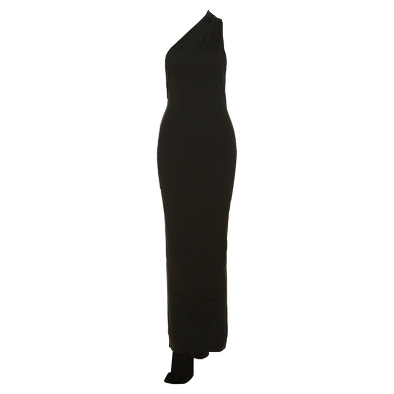 One Shoulder Backless Ruched Mermaid Maxi Gown - View 5