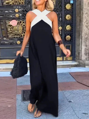 Cross Front Halter Neck Sleeveless Maxi Dress 7