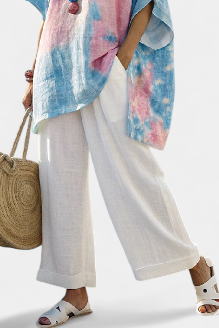 Tie Dye Short Sleeve Oversized Tunic Top 4