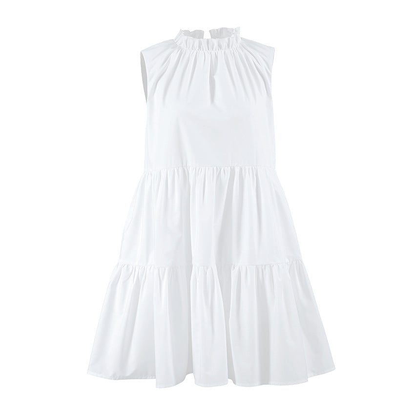 Sleeveless Ruffle Collar Tiered Babydoll A-Line Mini Dress - View 5