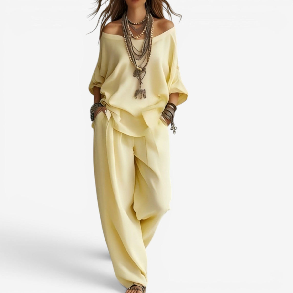 Long Sleeve Top and Tapered Pants Two Piece Set 2