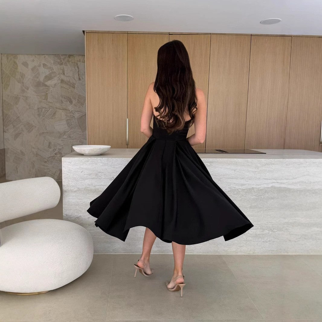 Strapless Fit and Flare Pleated Midi Cocktail Dress - View 8