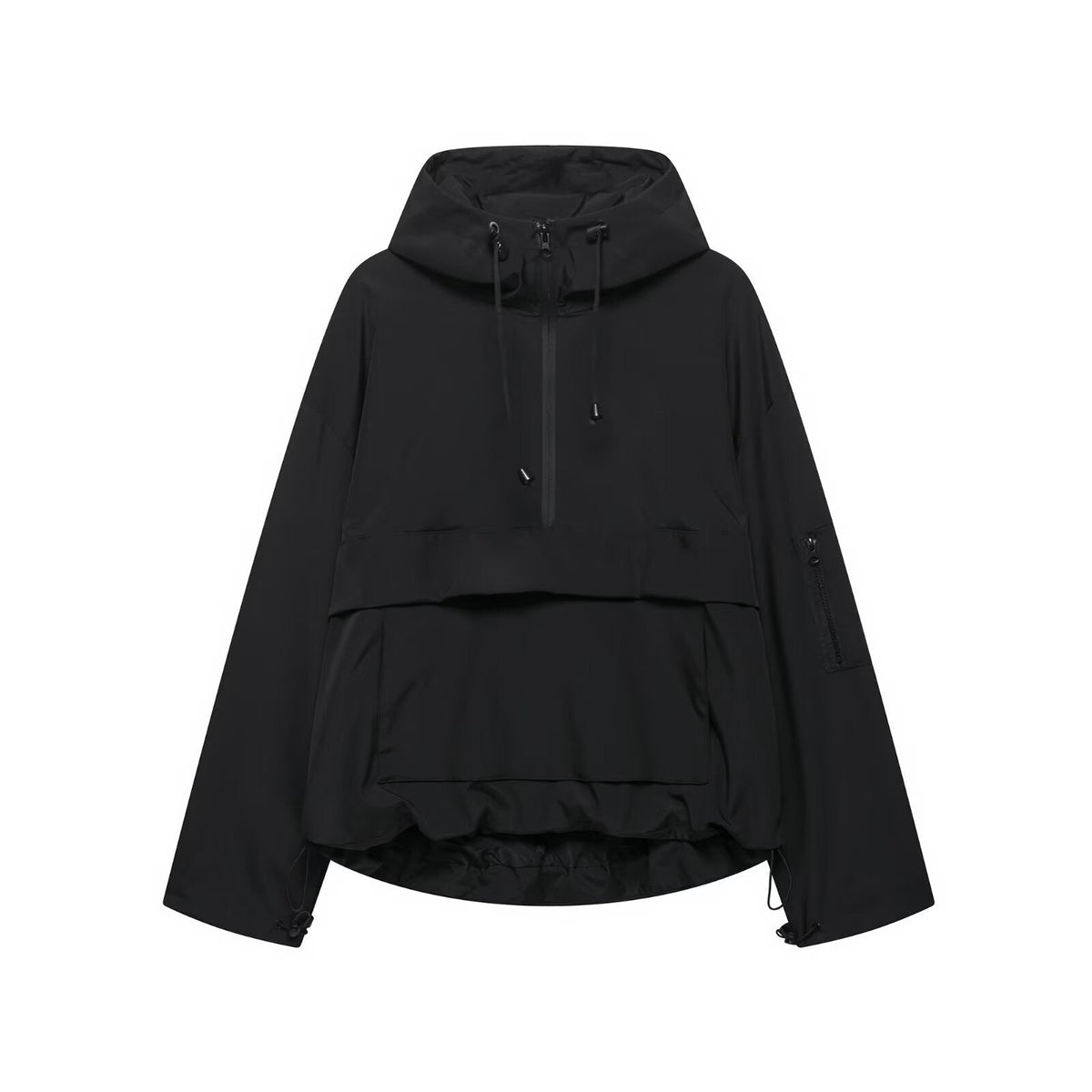 Hooded Half Zip Kangaroo Pocket Anorak Jacket 5