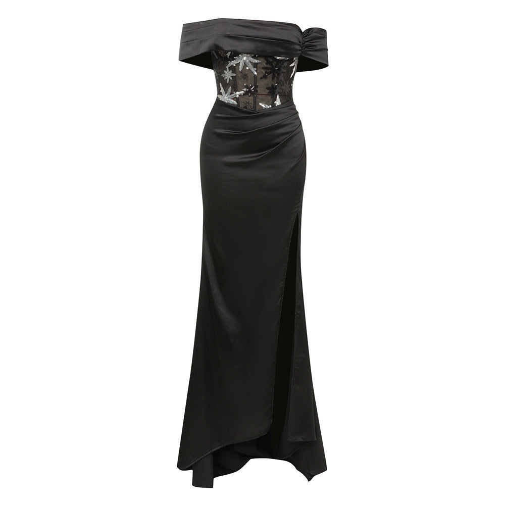 Sequin Backless Mini Dress in Black - View 2