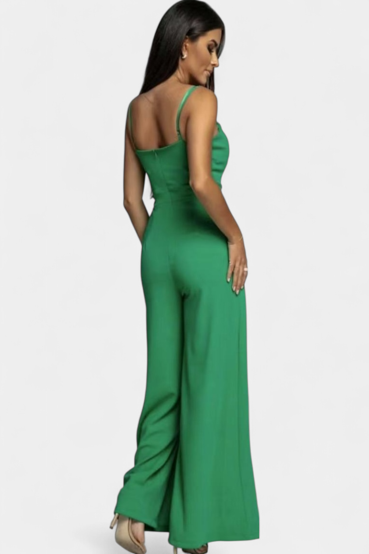 Spaghetti Strap Notch Neck Top and High Split Wide Leg Pants Two Piece Set 9