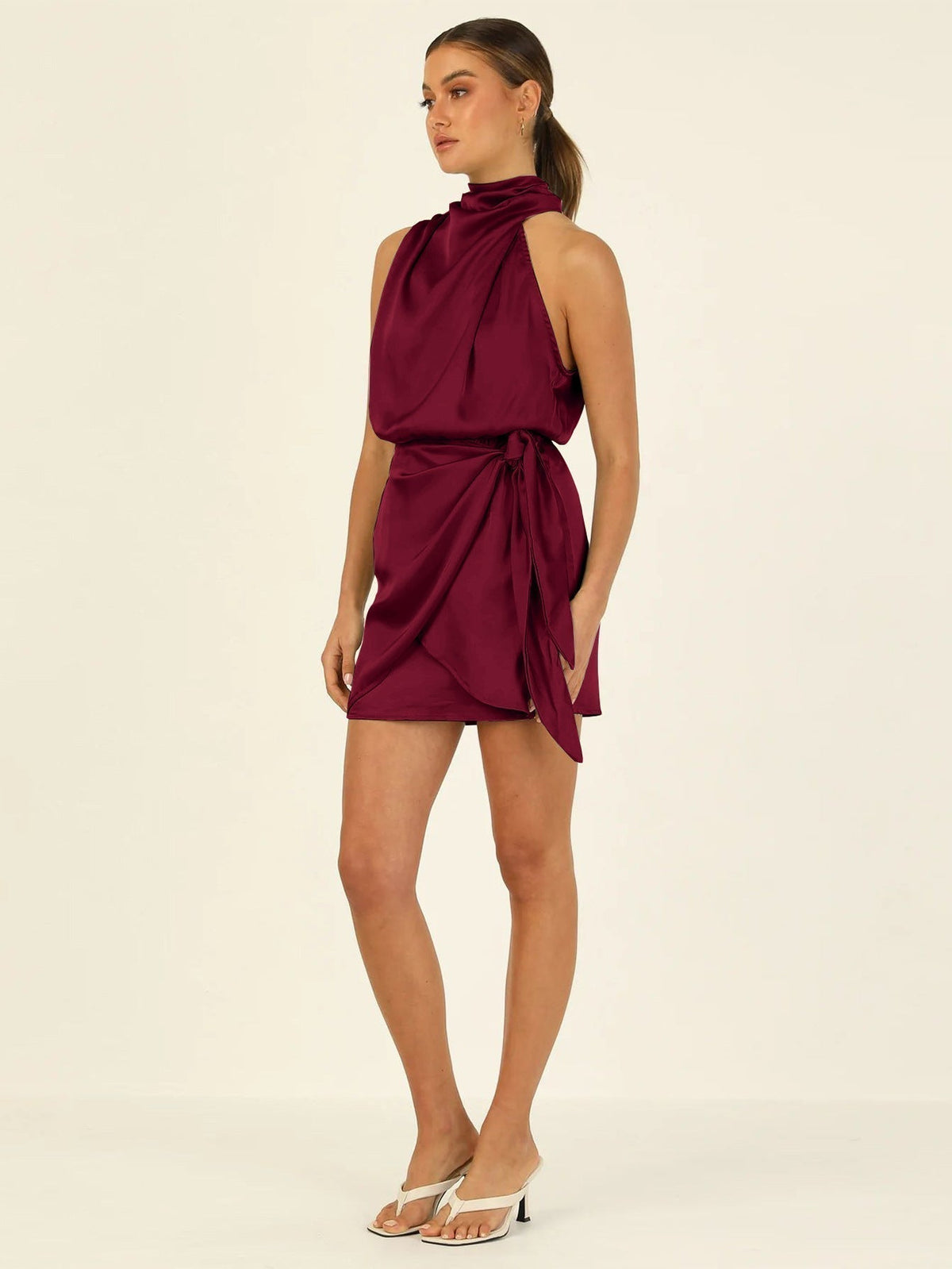 Chiffon Scoop Neck Spaghetti Strap Maxi Dress - View 11