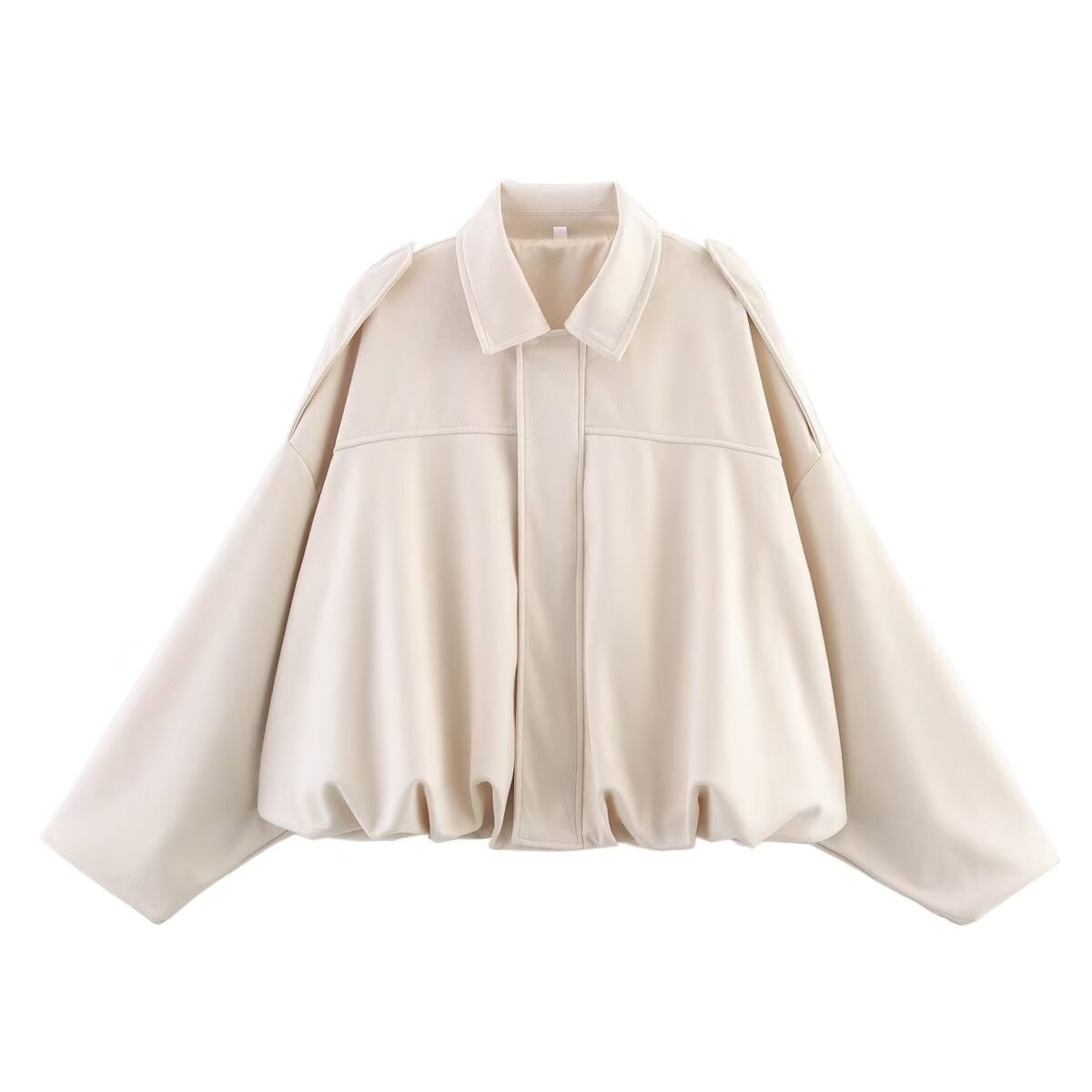 Collared Drop Shoulder Suede Look Oversized Jacket 4