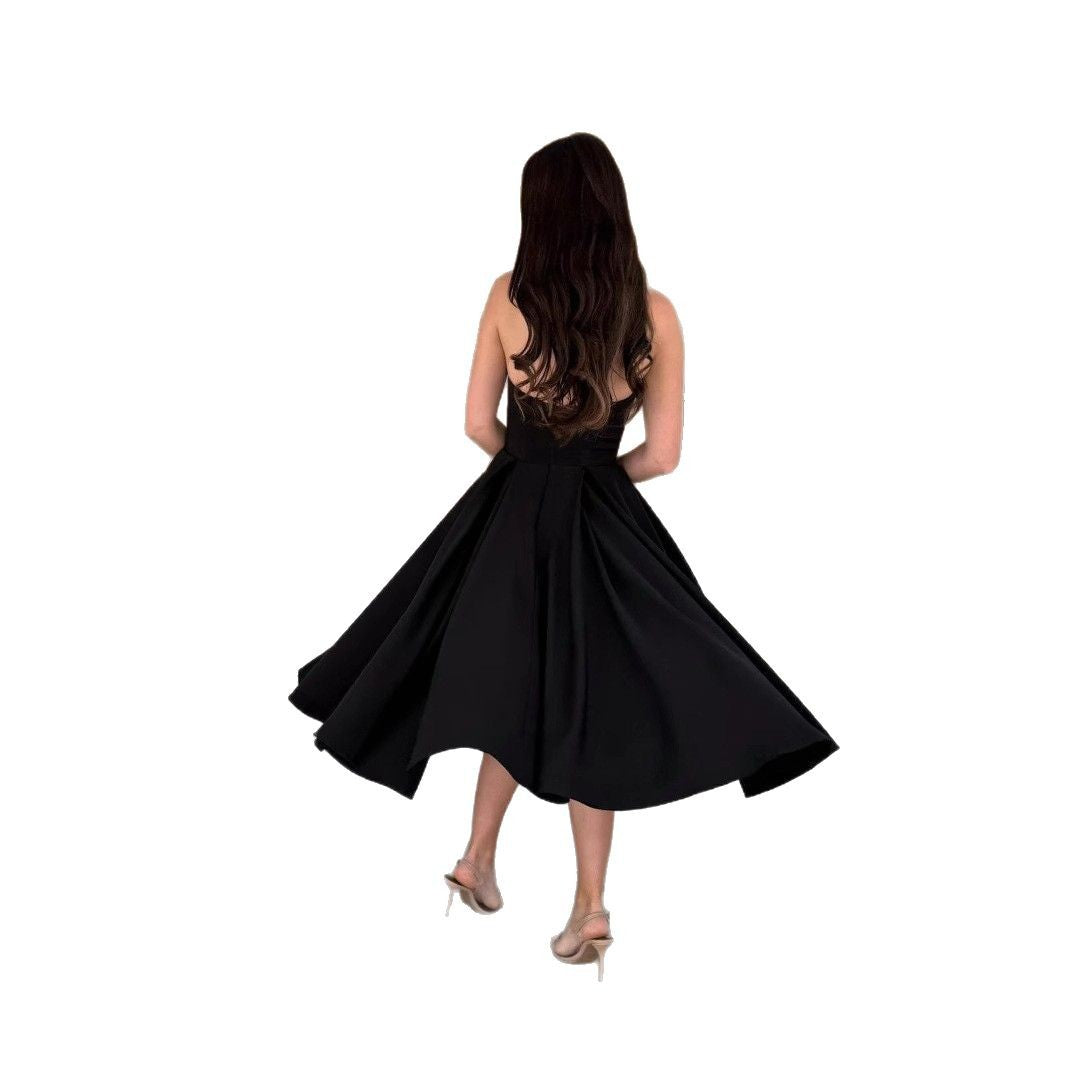 Strapless Fit and Flare Pleated Midi Cocktail Dress - View 5