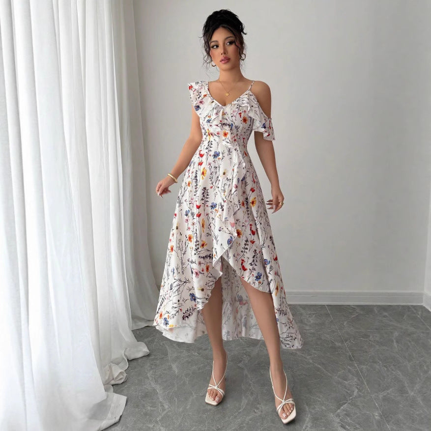 María Asymmetric Hem Ruffle Blouse Dress - View 5