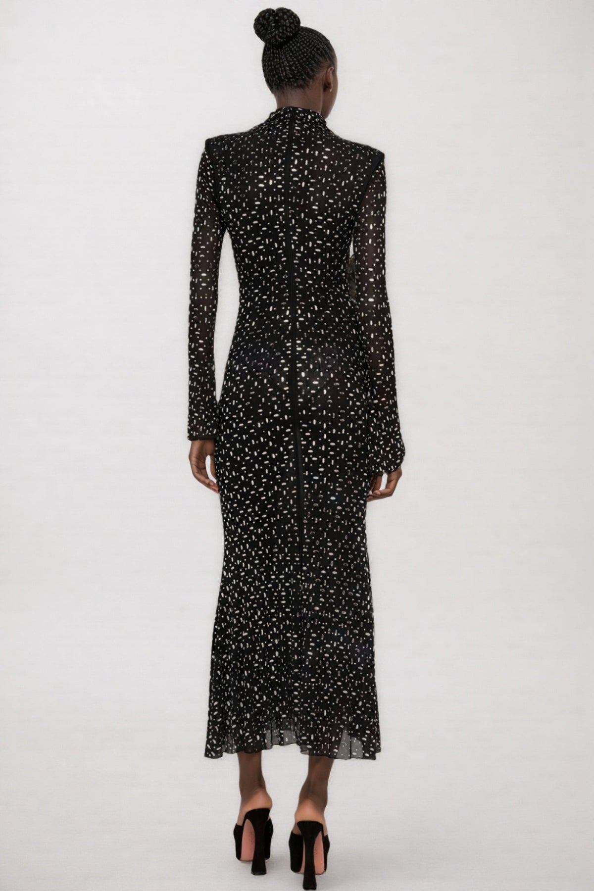 Roisea Long Sleeve Rhinestone Maxi Dress - View 4