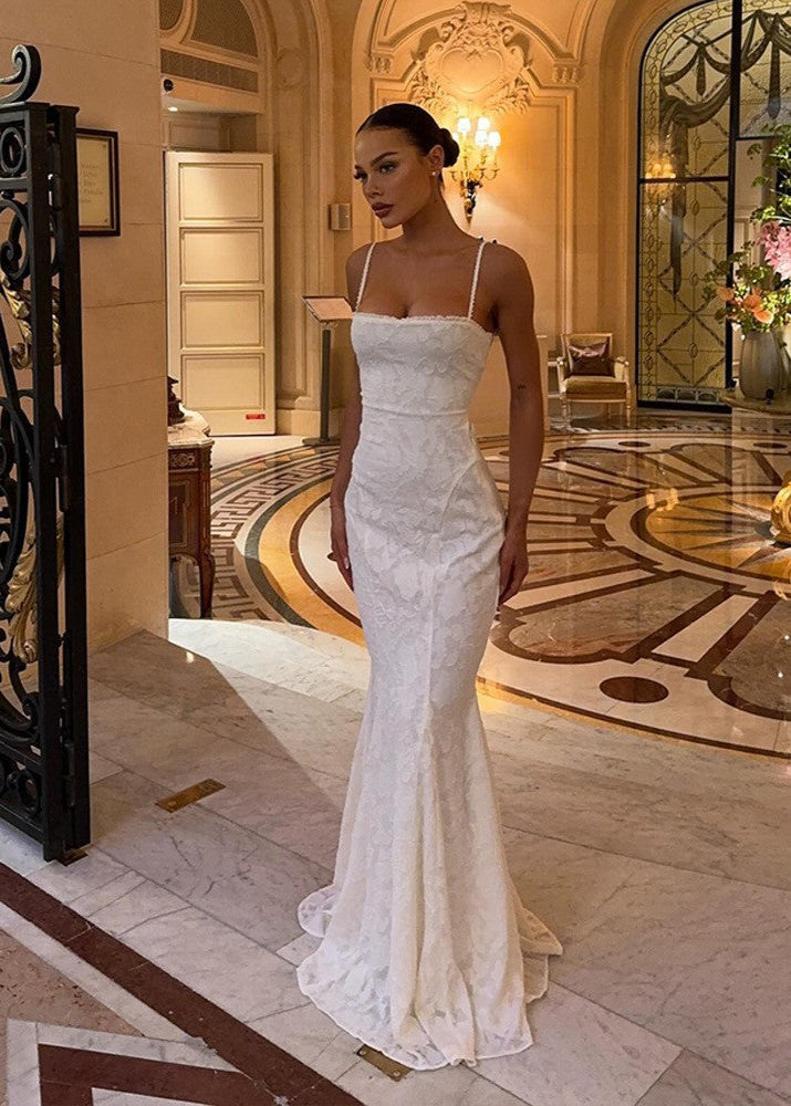 Seraphina Lace Back Satin Maxi Dress - View 6