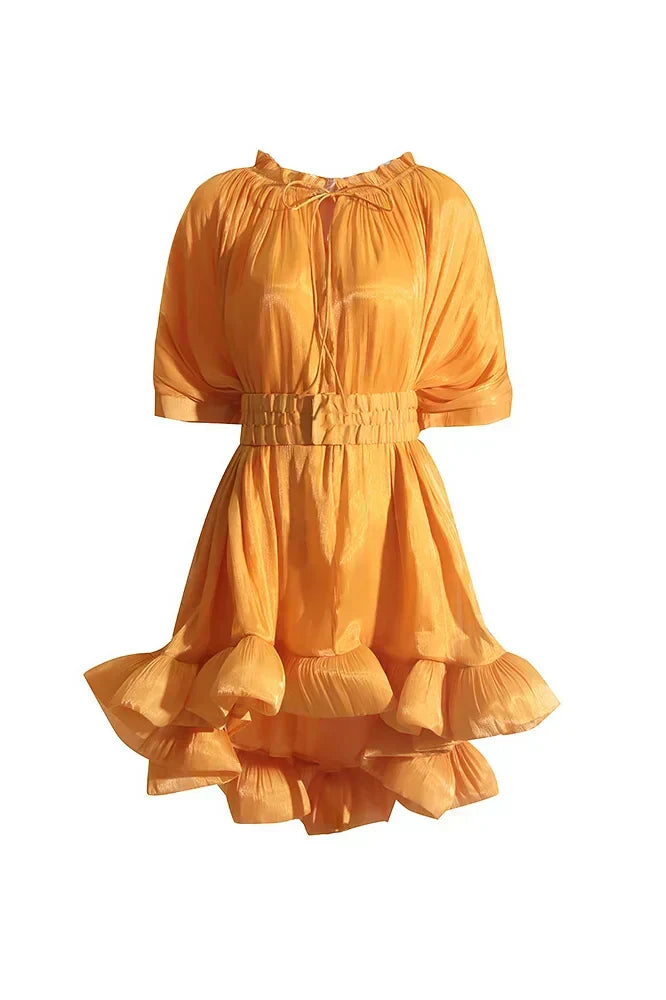 Ruffle Cape Sleeve Mini Dress - View 3