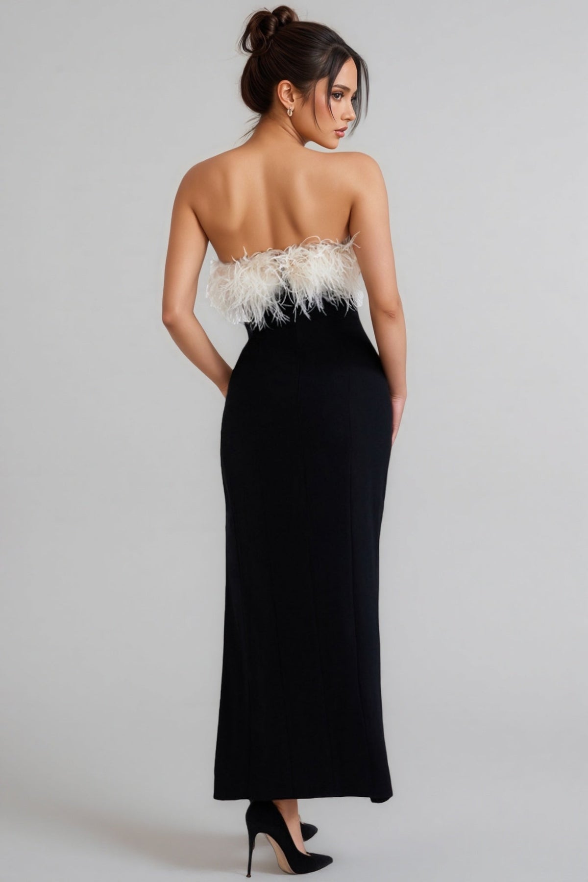 Ellery Feather High Slit Midi Dress - View 4