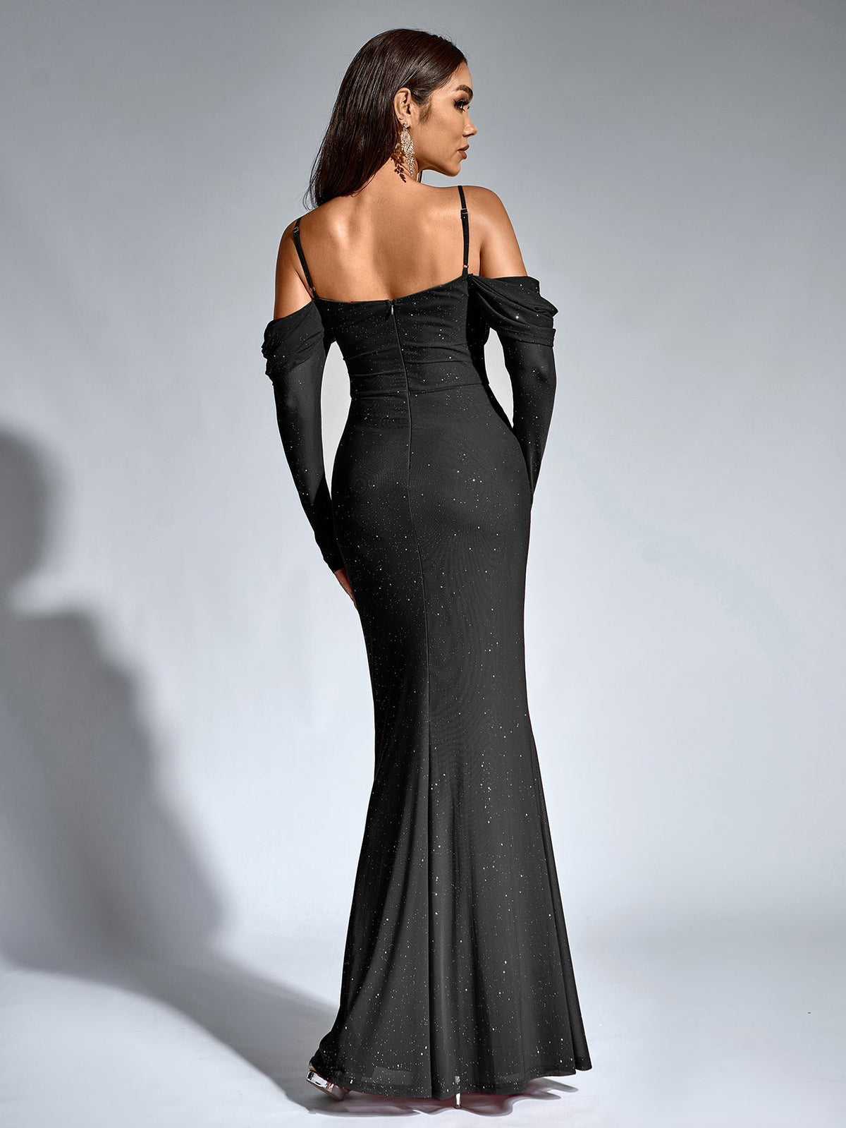 Velvet Strapless Sweetheart Bodycon Maxi Dress - View 11