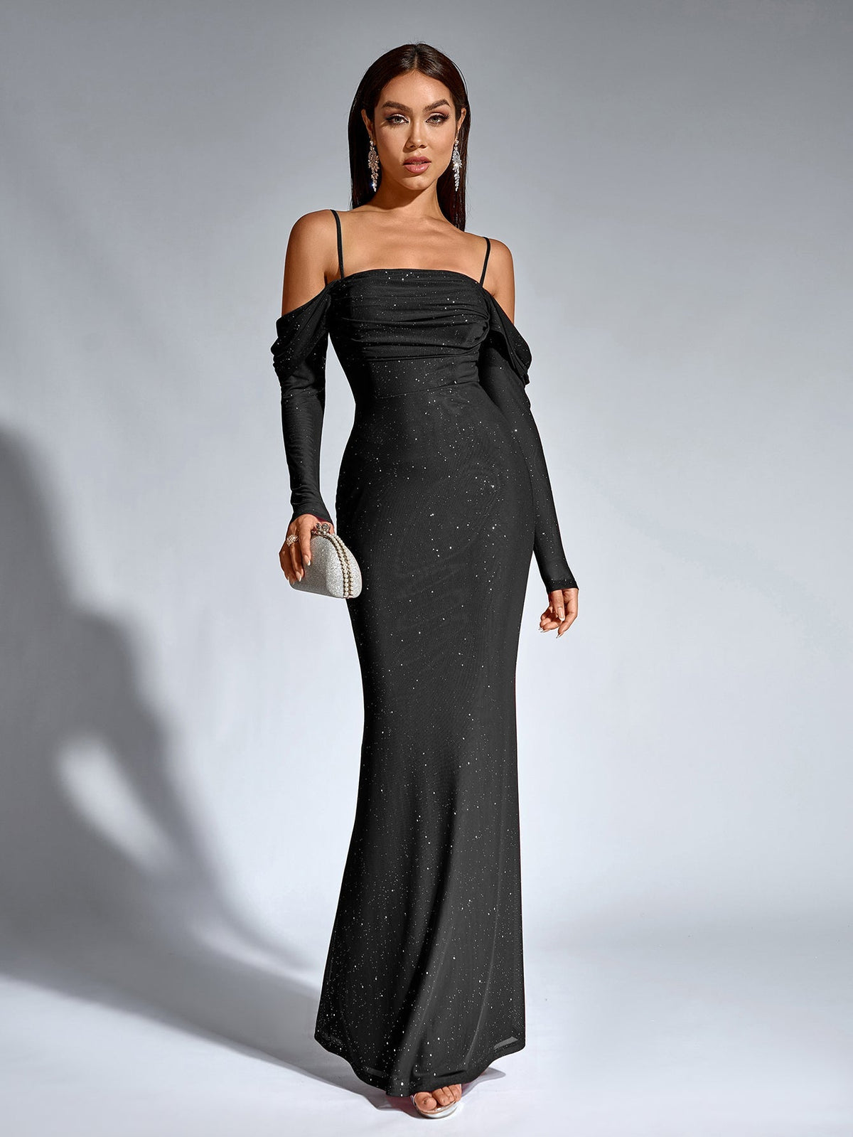 Velvet Strapless Sweetheart Bodycon Maxi Dress - View 3