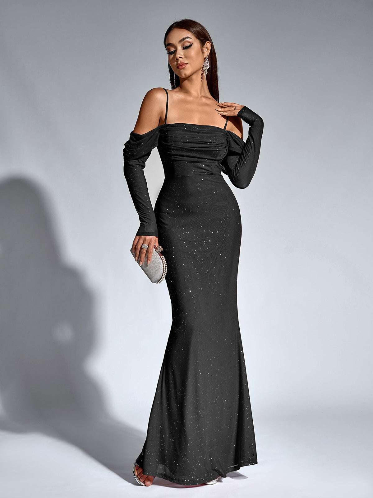 Velvet Strapless Sweetheart Bodycon Maxi Dress - View 10