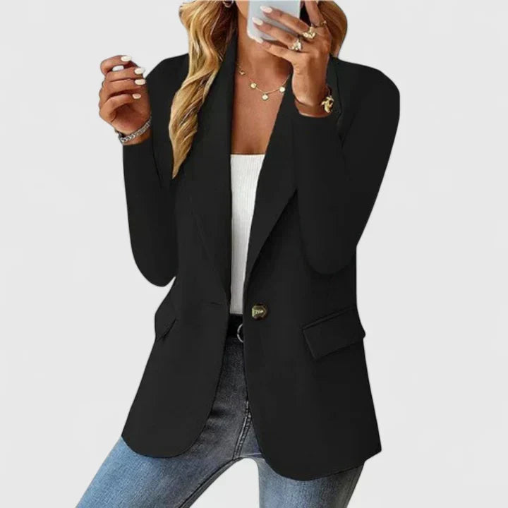 Notch Lapel Single Button Long Sleeve Blazer 7
