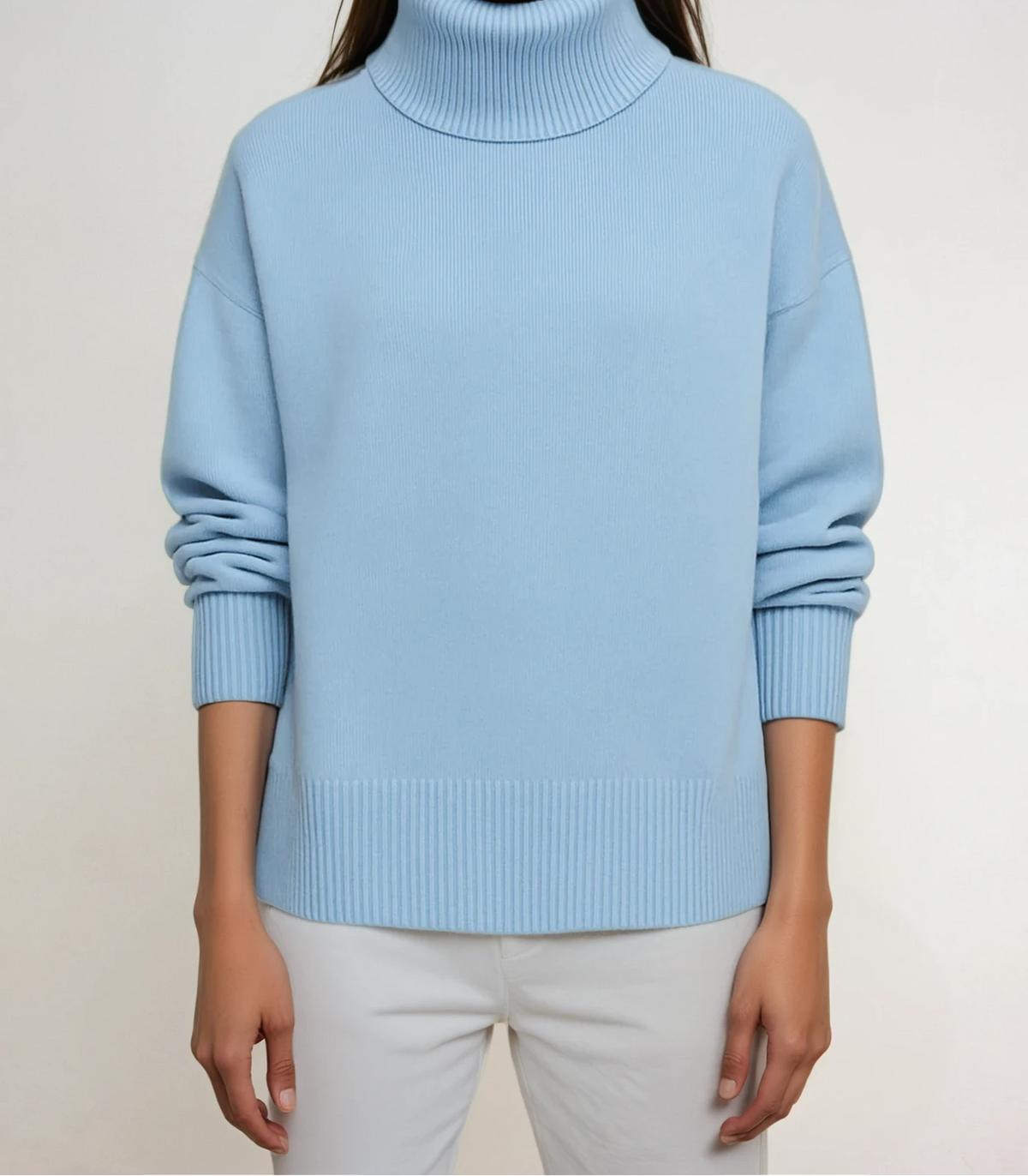 Turtleneck Long Sleeve Ribbed Oversized Sweater
